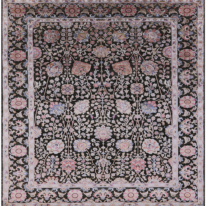 Square Machine Washable Industrial Modern Silver Pink Rug, wshurb2463