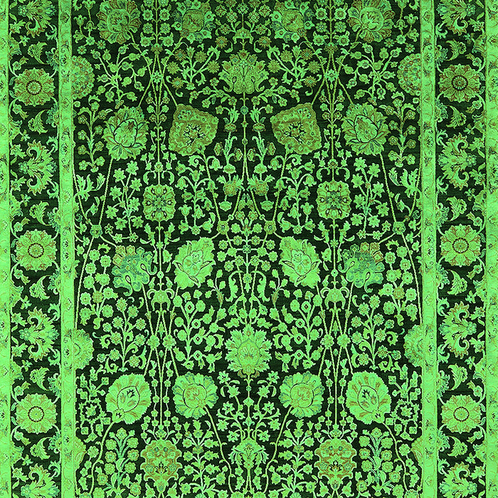 Machine Washable Oriental Green Industrial Area Rugs, wshurb2463grn