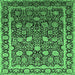 Square Oriental Emerald Green Industrial Rug, urb2463emgrn