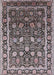 Mid-Century Modern Silver Pink Oriental Rug, urb2463