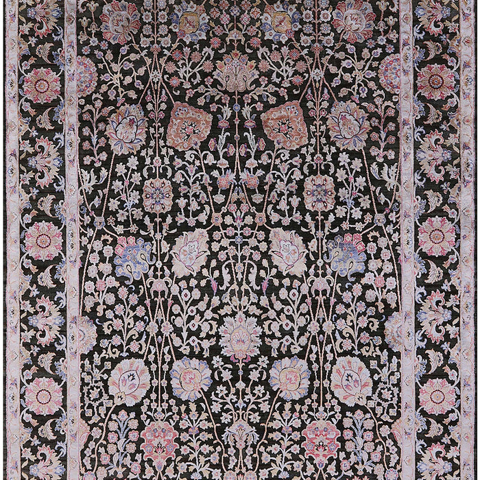 Mid-Century Modern Silver Pink Oriental Rug, urb2463