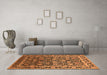 Machine Washable Oriental Orange Industrial Area Rugs in a Living Room, wshurb2463org