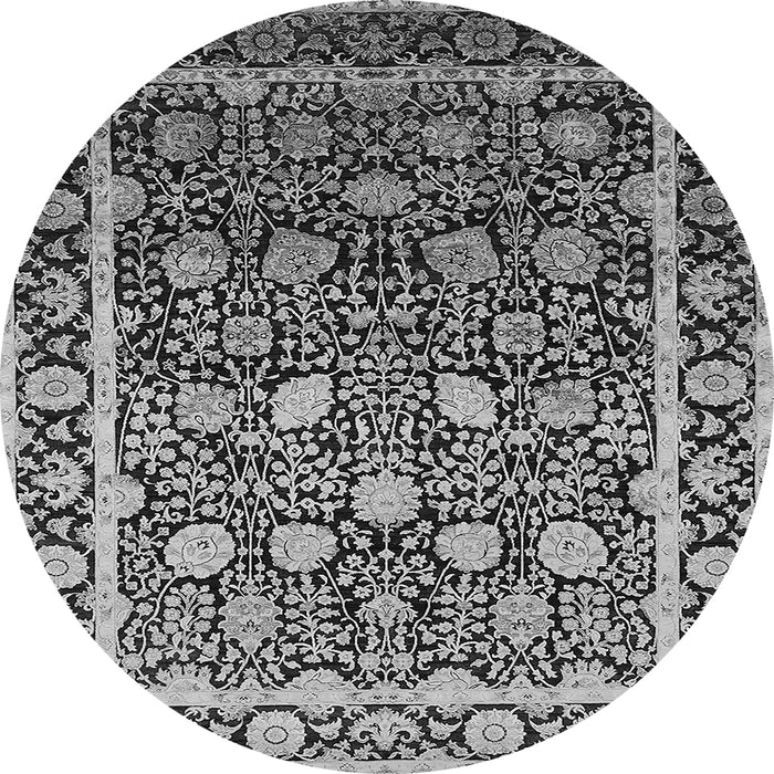 Round Oriental Gray Industrial Rug, urb2463gry