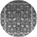 Round Oriental Gray Industrial Rug, urb2463gry