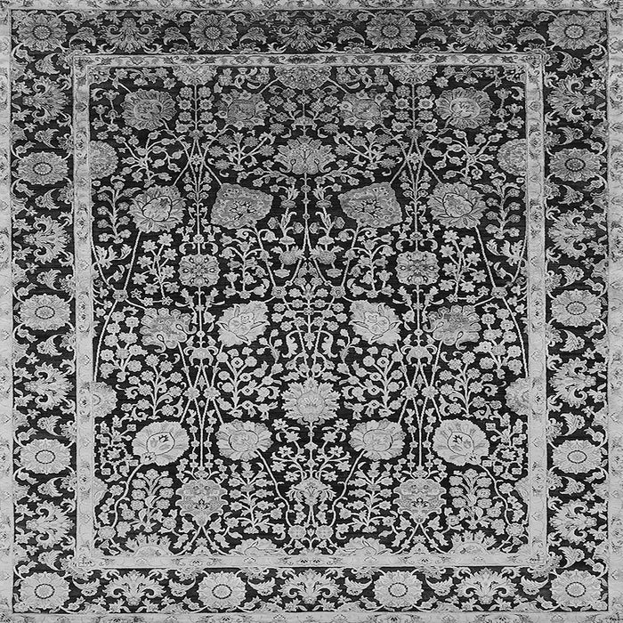Square Machine Washable Oriental Gray Industrial Rug, wshurb2463gry