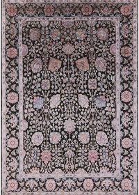 Machine Washable Industrial Modern Silver Pink Rug, wshurb2463