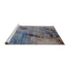 Sideview of Machine Washable Industrial Modern Carbon Gray Rug, wshurb2464