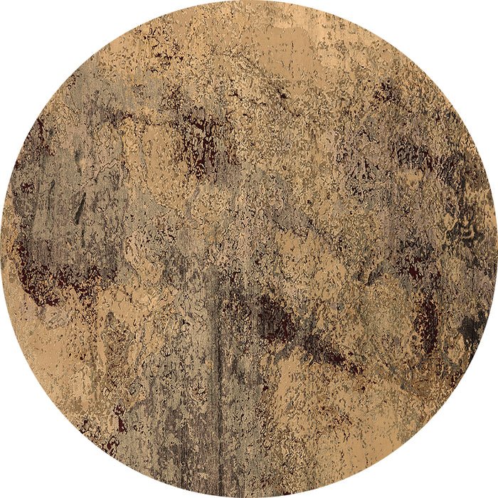 Round Oriental Brown Industrial Rug, urb2464brn