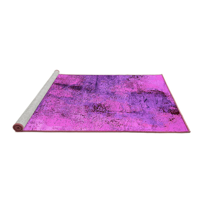 Sideview of Machine Washable Oriental Pink Industrial Rug, wshurb2464pnk