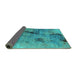 Sideview of Oriental Turquoise Industrial Rug, urb2464turq