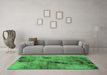 Machine Washable Oriental Emerald Green Industrial Area Rugs in a Living Room,, wshurb2464emgrn