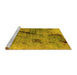 Sideview of Machine Washable Oriental Yellow Industrial Rug, wshurb2464yw