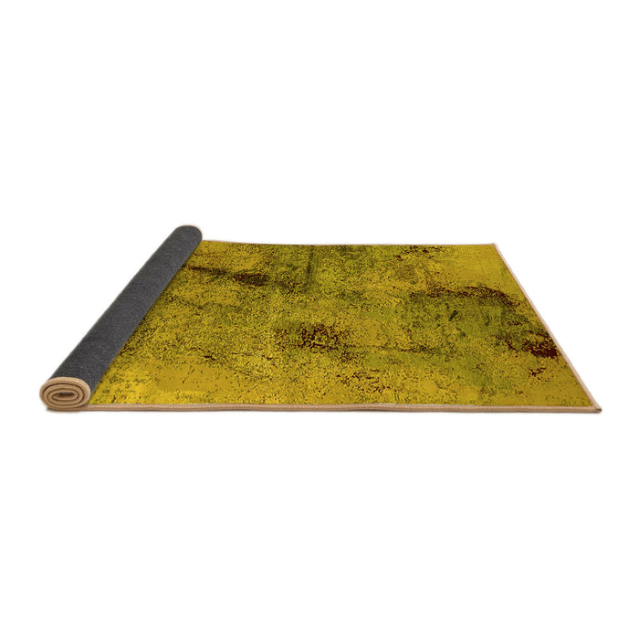 Sideview of Oriental Yellow Industrial Rug, urb2464yw