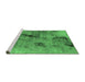 Sideview of Machine Washable Oriental Emerald Green Industrial Area Rugs, wshurb2464emgrn