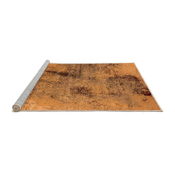 Sideview of Machine Washable Oriental Orange Industrial Area Rugs, wshurb2464org
