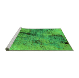 Sideview of Machine Washable Oriental Green Industrial Area Rugs, wshurb2464grn