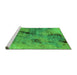 Sideview of Machine Washable Oriental Green Industrial Area Rugs, wshurb2464grn