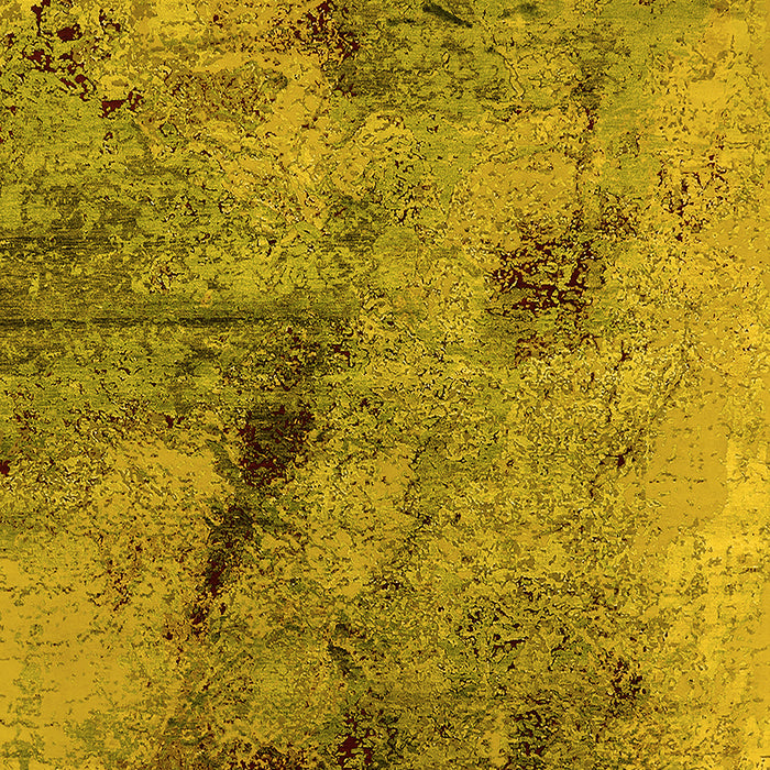 Machine Washable Oriental Yellow Industrial Rug, wshurb2464yw