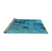 Sideview of Machine Washable Oriental Light Blue Industrial Rug, wshurb2464lblu