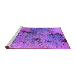 Sideview of Machine Washable Oriental Purple Industrial Area Rugs, wshurb2464pur