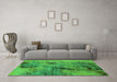 Machine Washable Oriental Green Industrial Area Rugs in a Living Room,, wshurb2464grn