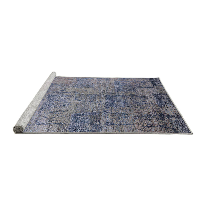Sideview of Machine Washable Industrial Modern Purple Navy Blue Rug, wshurb2465