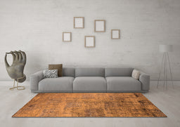 Machine Washable Oriental Orange Industrial Area Rugs in a Living Room, wshurb2465org