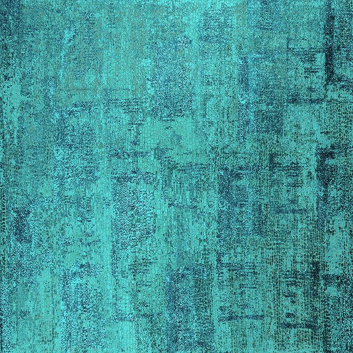 Square Machine Washable Oriental Turquoise Industrial Area Rugs, wshurb2465turq
