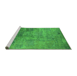Sideview of Machine Washable Oriental Green Industrial Area Rugs, wshurb2465grn
