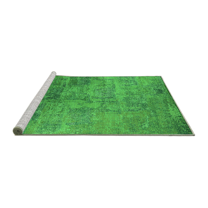 Sideview of Machine Washable Oriental Green Industrial Area Rugs, wshurb2465grn