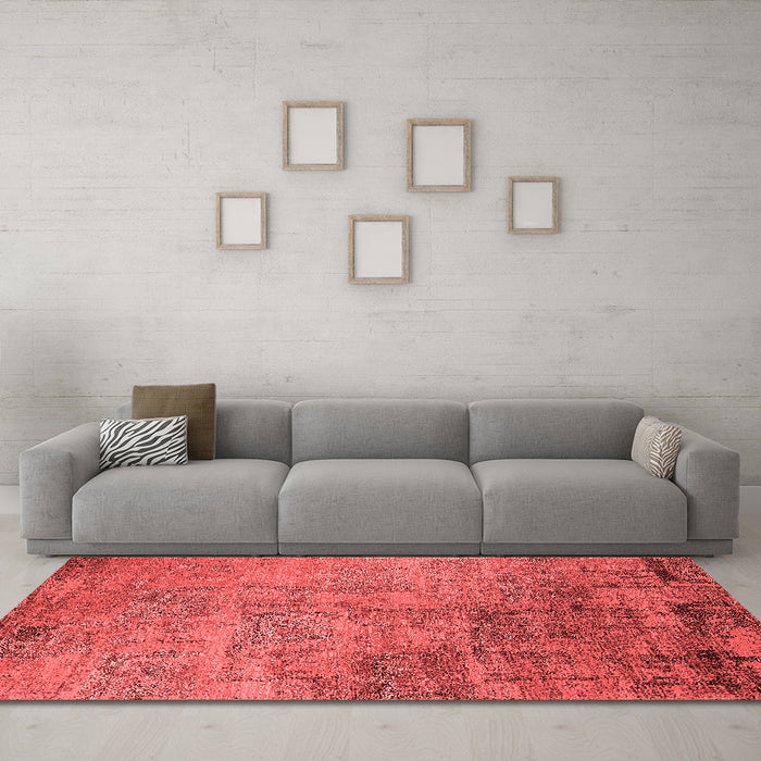 Industrial Red Washable Rugs
