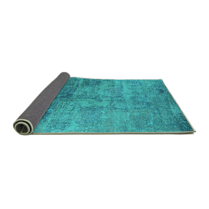 Sideview of Oriental Turquoise Industrial Rug, urb2465turq