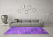 Machine Washable Oriental Purple Industrial Area Rugs in a Living Room, wshurb2465pur