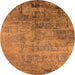 Round Oriental Orange Industrial Rug, urb2465org