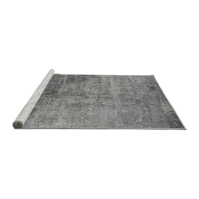 Sideview of Machine Washable Oriental Gray Industrial Rug, wshurb2465gry