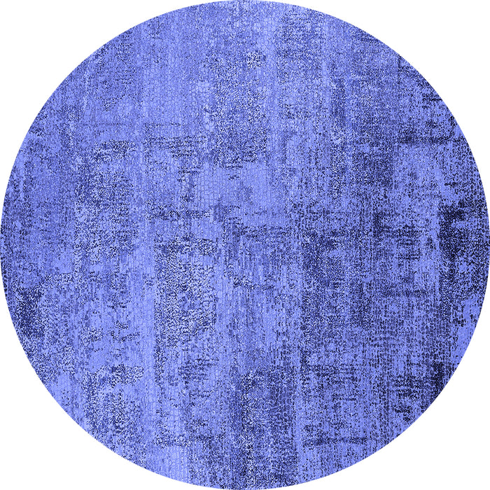 Round Oriental Blue Industrial Rug, urb2465blu