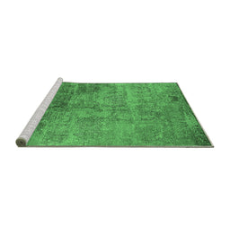 Sideview of Machine Washable Oriental Emerald Green Industrial Area Rugs, wshurb2465emgrn
