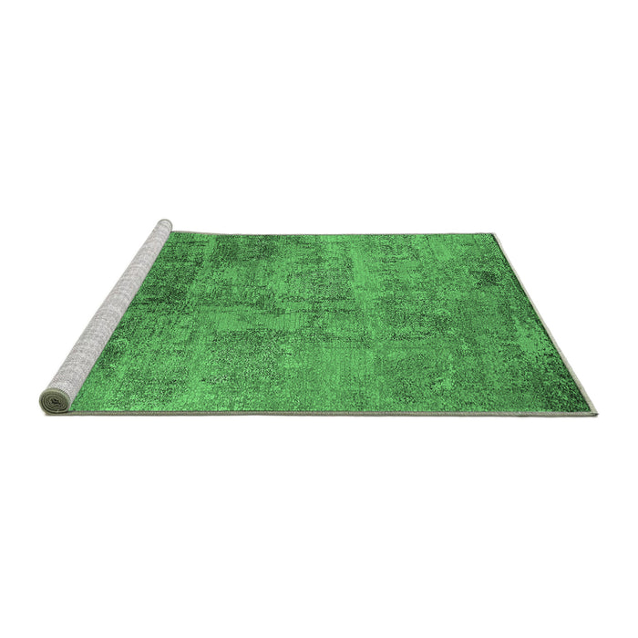 Sideview of Machine Washable Oriental Emerald Green Industrial Area Rugs, wshurb2465emgrn