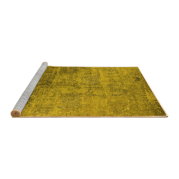 Sideview of Machine Washable Oriental Yellow Industrial Rug, wshurb2465yw