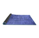 Sideview of Oriental Blue Industrial Rug, urb2465blu