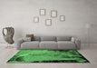 Machine Washable Oriental Emerald Green Industrial Area Rugs in a Living Room,, wshurb2466emgrn