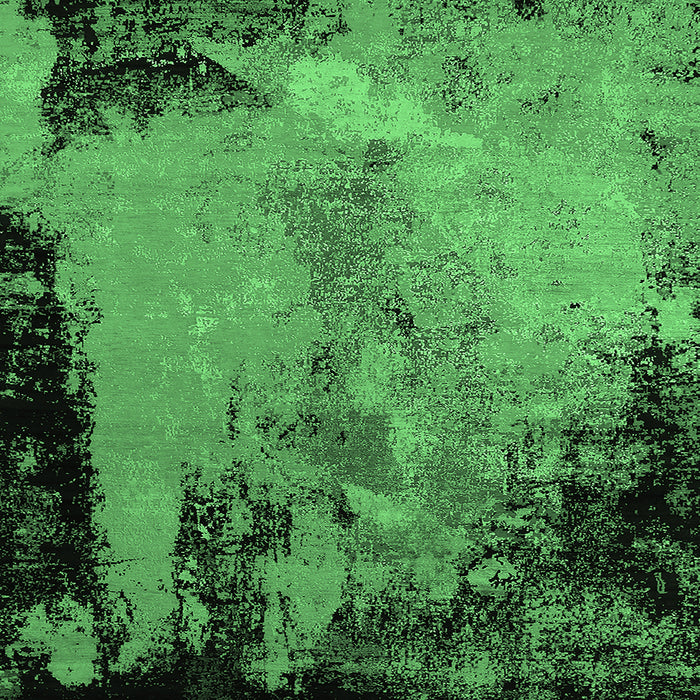 Square Oriental Emerald Green Industrial Rug, urb2466emgrn