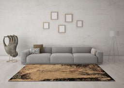 Machine Washable Oriental Brown Industrial Rug in a Living Room,, wshurb2466brn