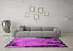 Machine Washable Oriental Pink Industrial Rug in a Living Room, wshurb2466pnk