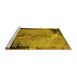 Sideview of Machine Washable Oriental Yellow Industrial Rug, wshurb2466yw