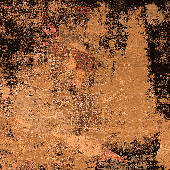 Square Oriental Orange Industrial Rug, urb2466org