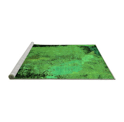 Sideview of Machine Washable Oriental Green Industrial Area Rugs, wshurb2466grn