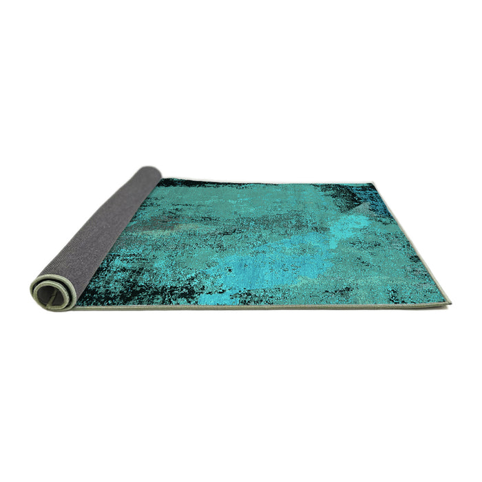Sideview of Oriental Turquoise Industrial Rug, urb2466turq