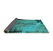 Sideview of Oriental Turquoise Industrial Rug, urb2466turq