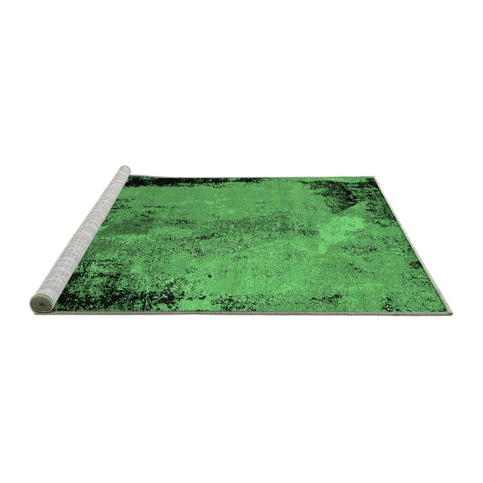 Sideview of Machine Washable Oriental Emerald Green Industrial Area Rugs, wshurb2466emgrn